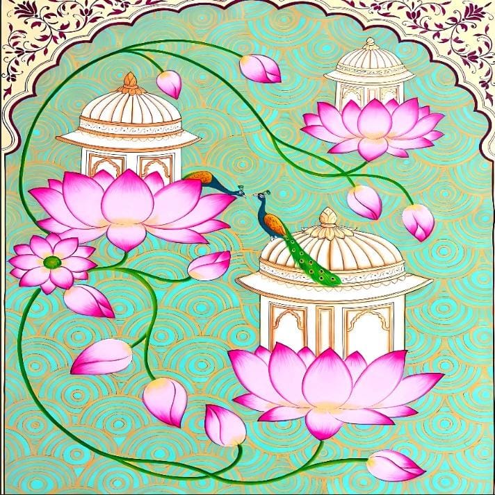 Royal Pichwai Pavilion & Lotus Garden Heritage Backdrop