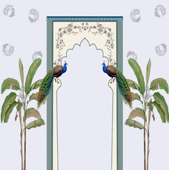 Elegant Royal Peacock & Banana Tree Archway Backdrop