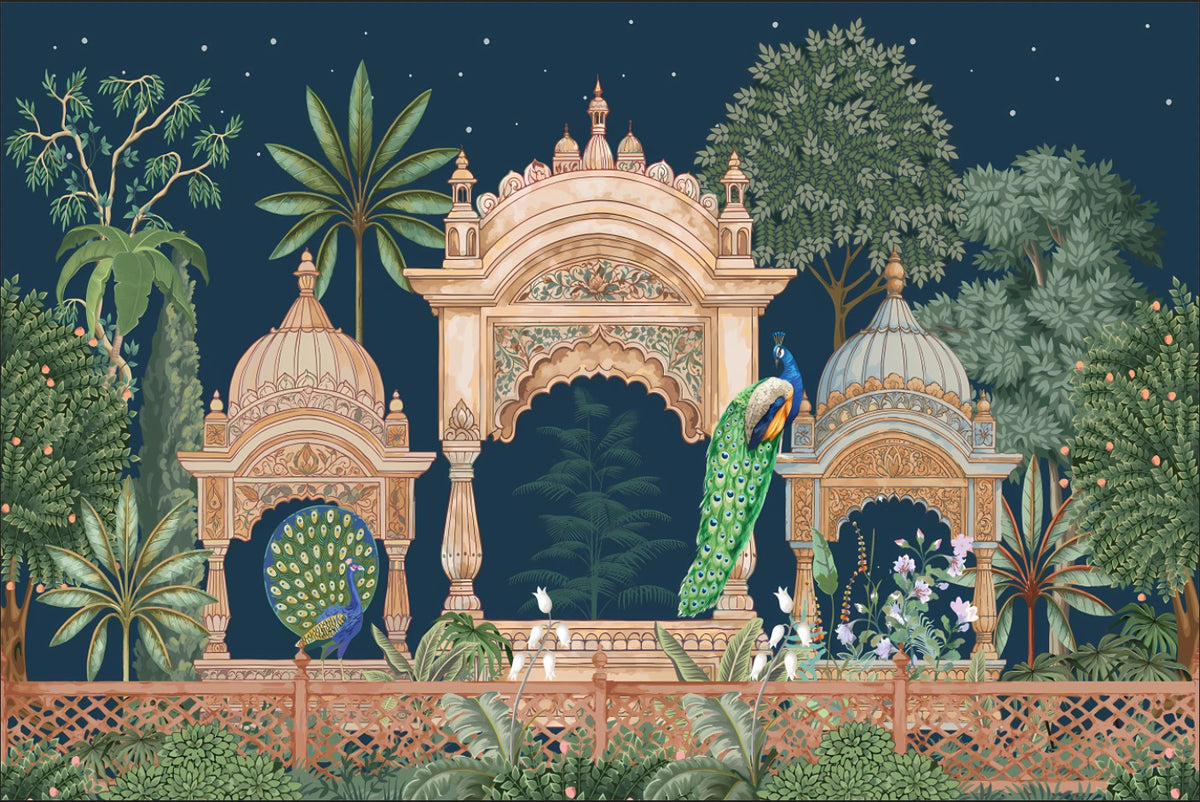Royal Midnight Palace Garden Bakdrop