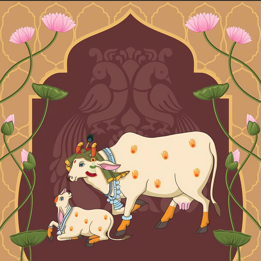 Divine Gau Mata Pichwai Backdrop