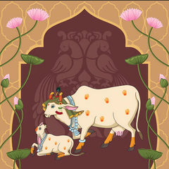 Divine Gau Mata Pichwai Backdrop
