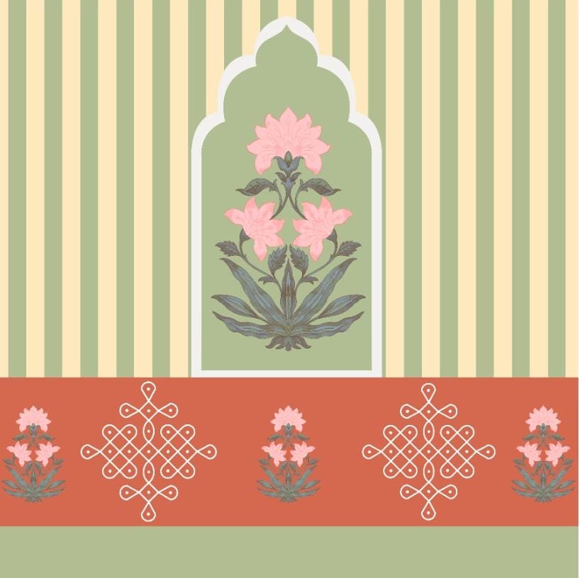 Striped Kolam Backdrop