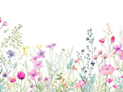Delicate Watercolor Wildflower Meadow Backdrop