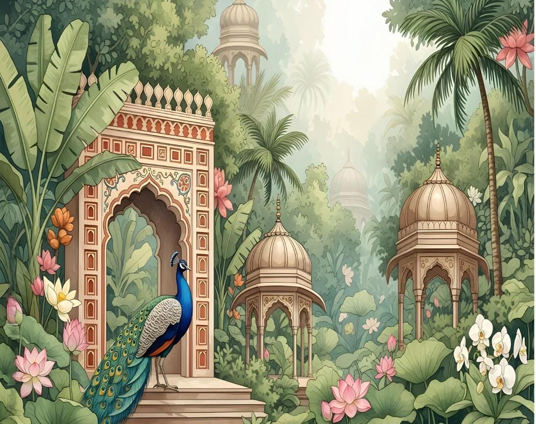 Royal Pavilion Peacock Garden Backdrop
