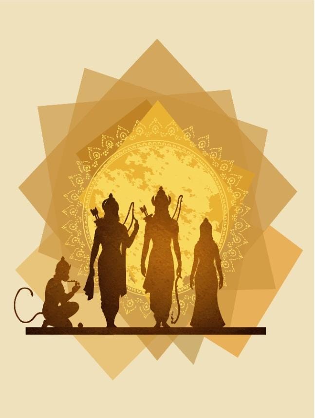 Golden Ram Darbar Silhouette Backdrop