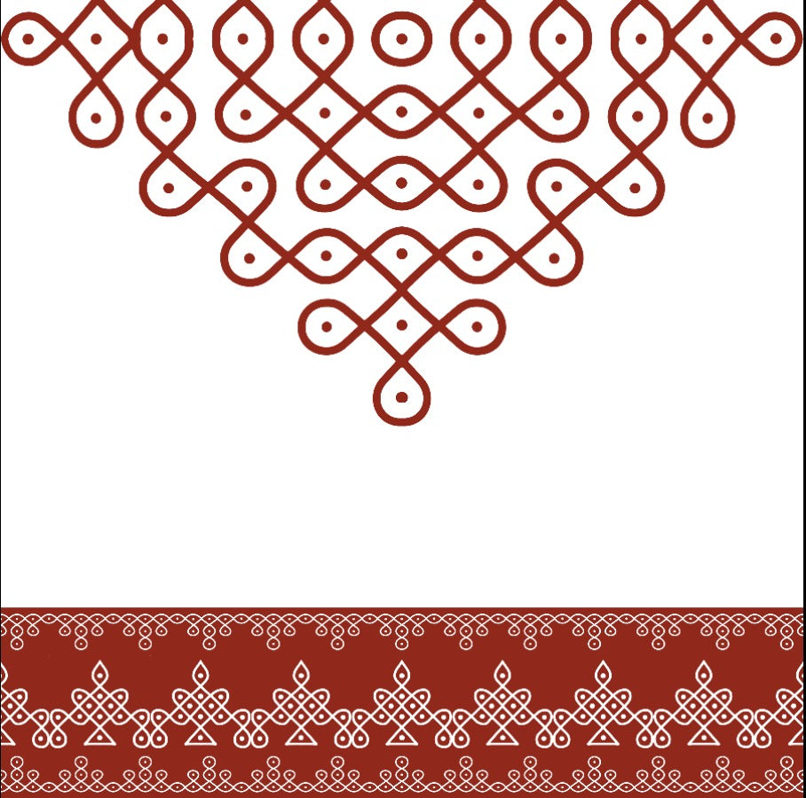 Traditional Terracotta Kolam Backdrop