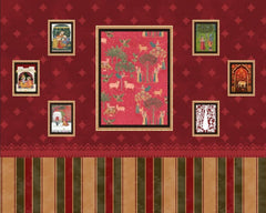 Royal Crimson Palace Gallery & Miniature Painting Backdrop