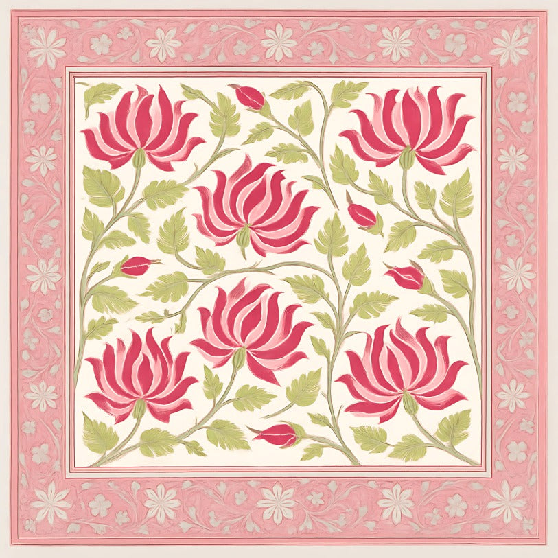 Pastel Pink Blooming Lotus Tile Backdrop