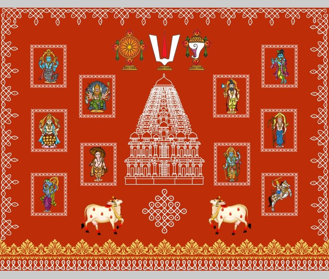 Gopuram Crimson Heritage Backdrop