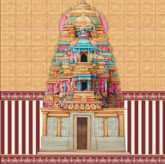 Grand South Indian Temple Gopuram Backdrop