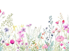 Pastel Wildflower Meadow Watercolor Backdrop