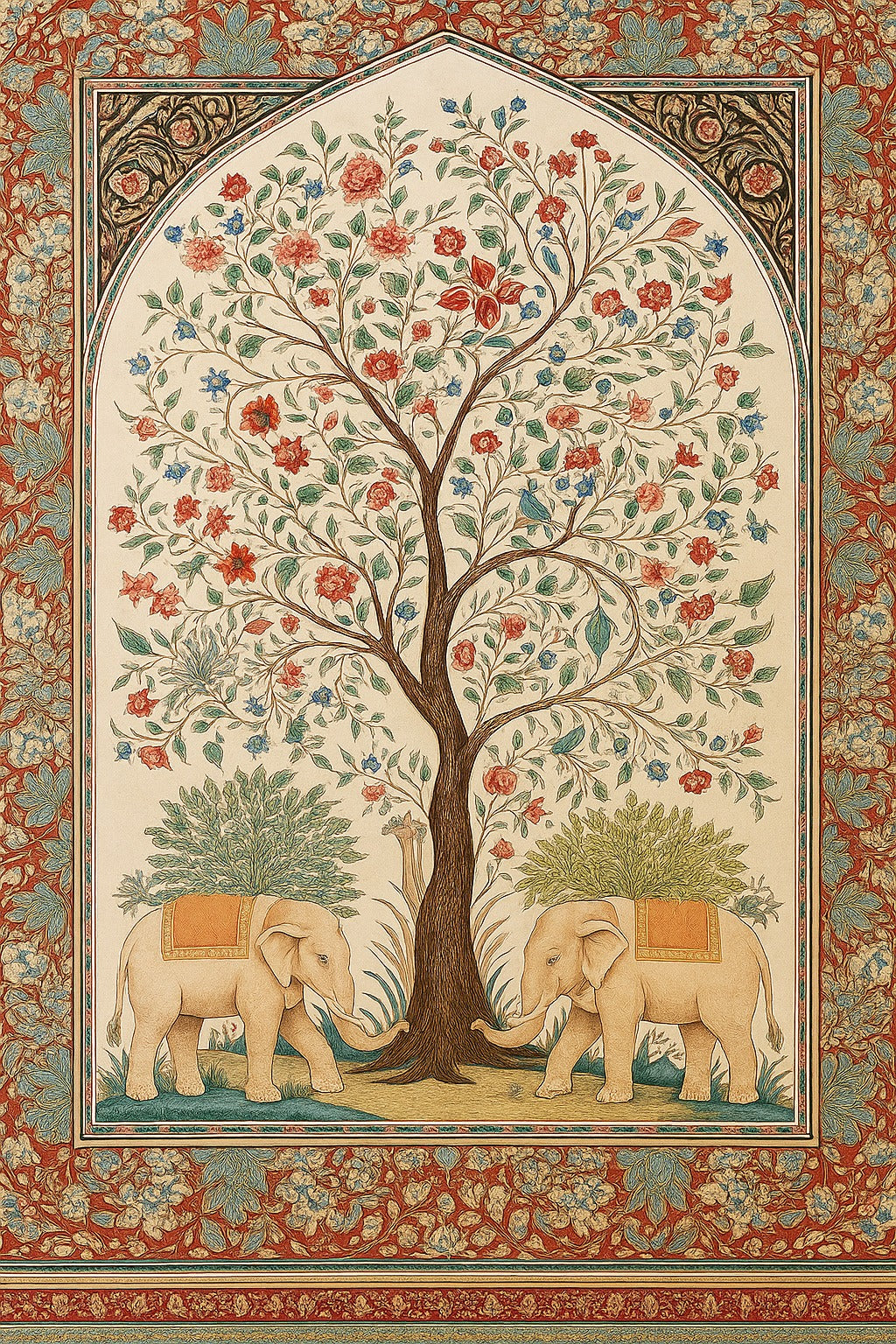 Mughal Tree of Life & Royal Elephant Backdrop