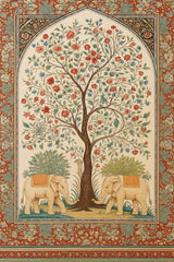 Mughal Tree of Life & Royal Elephant Backdrop