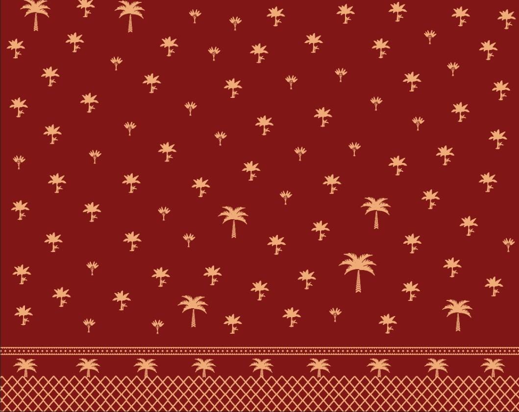 Royal Maroon Palm Silk Brocade Backdrop
