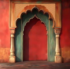 Royal Terracotta & Emerald Mughal Backdrop