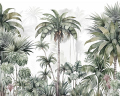 Muted Sage Tropical Oasis Watercolor Backdrop