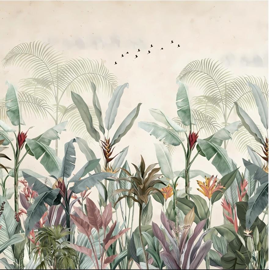 Tropical Paradise & Exotic Botanical Horizon Backdrop