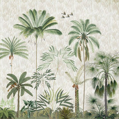 Vintage Botanical Palm & Bamboo Grove Backdrop