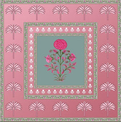 Floral Boota & Palm Brocade Backdrop
