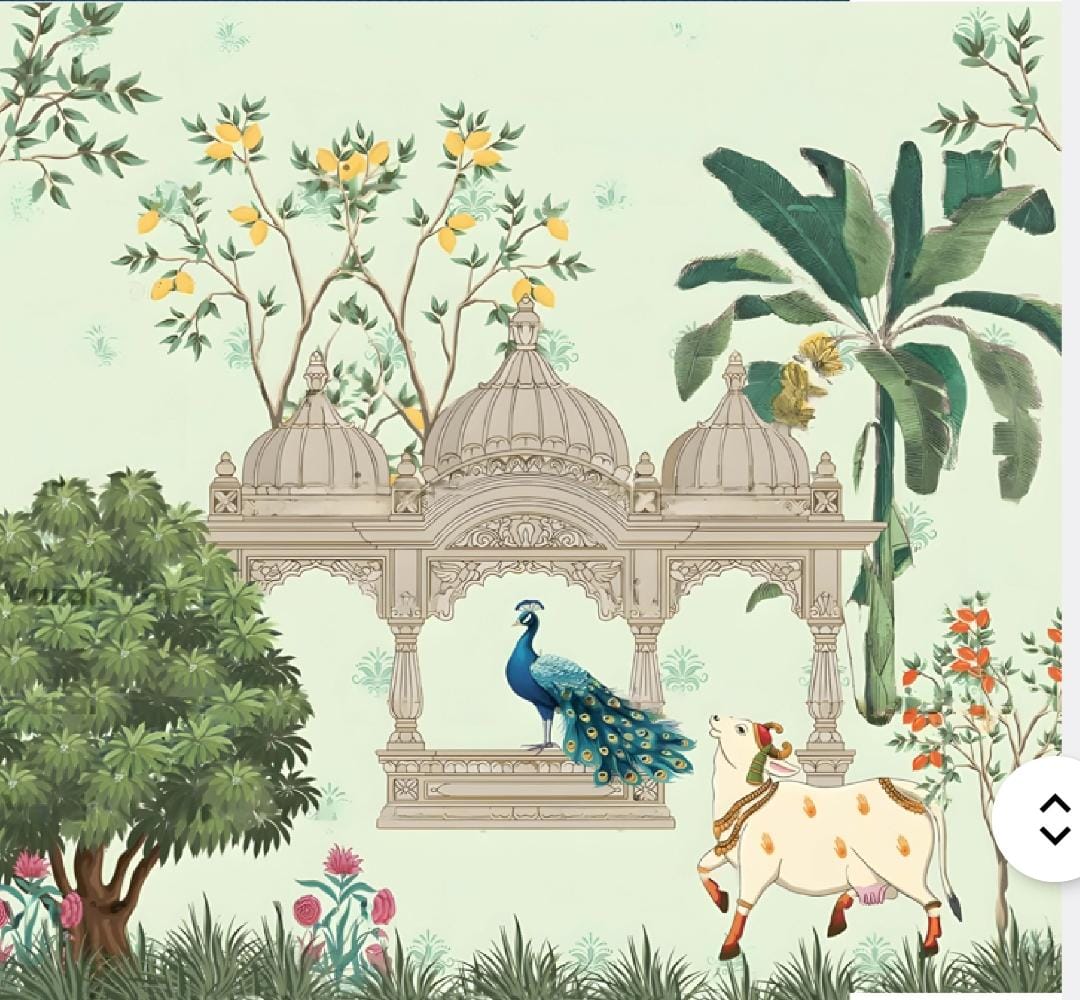 Royal Mint Pavilion & Sacred Oasis Pichwai Backdrop