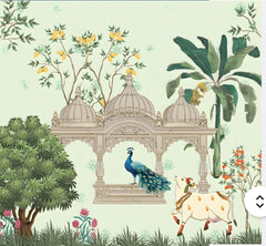Royal Mint Pavilion & Sacred Oasis Pichwai Backdrop