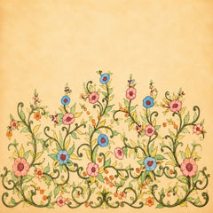 Mughal Floral Parchment & Botanical Garden Backdrop