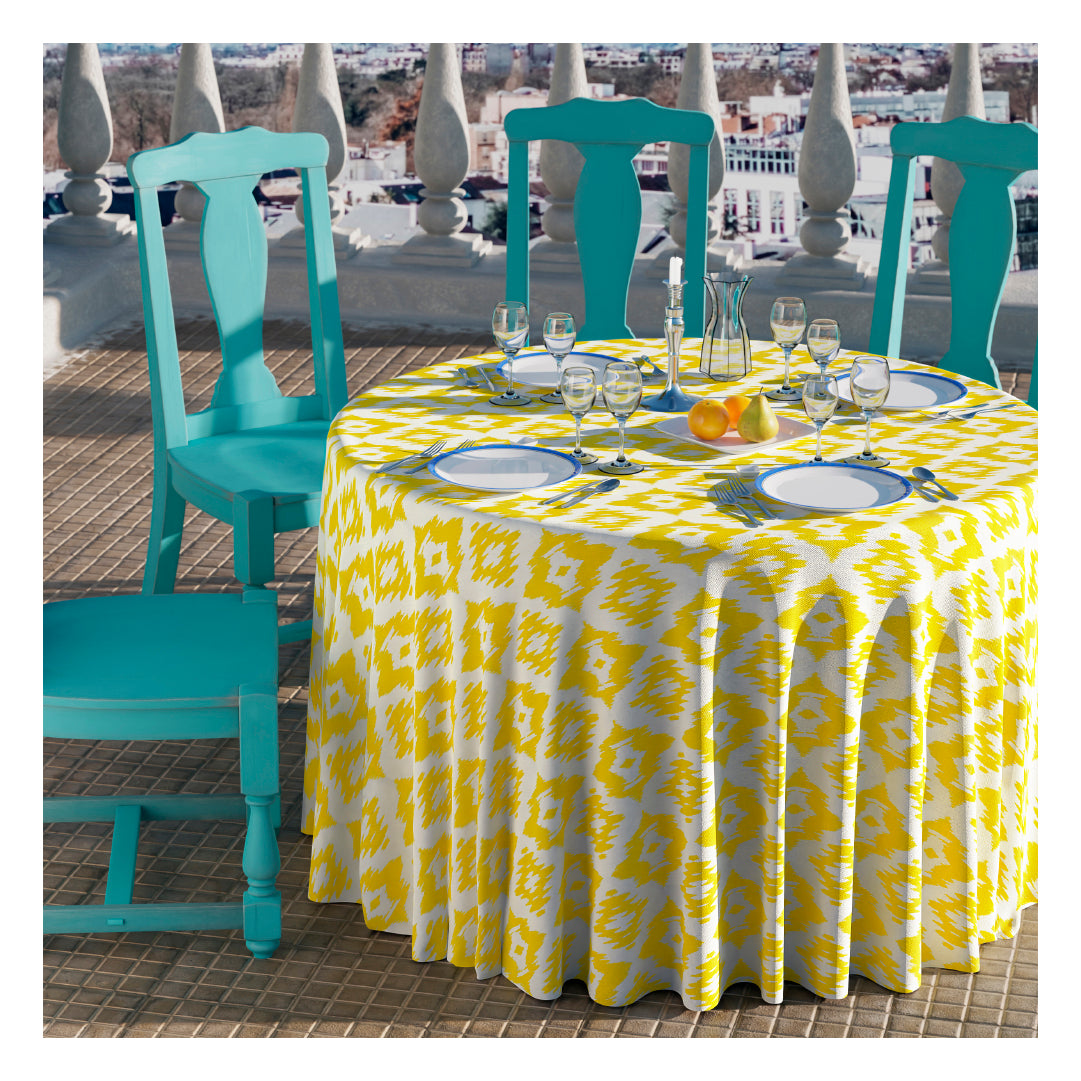A yellow-white table overlay