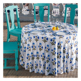 A Blue-white floral Table Overlay