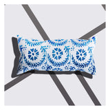 Thames Cushion Cover in a blue inspired by Greek lanes and Pristine white