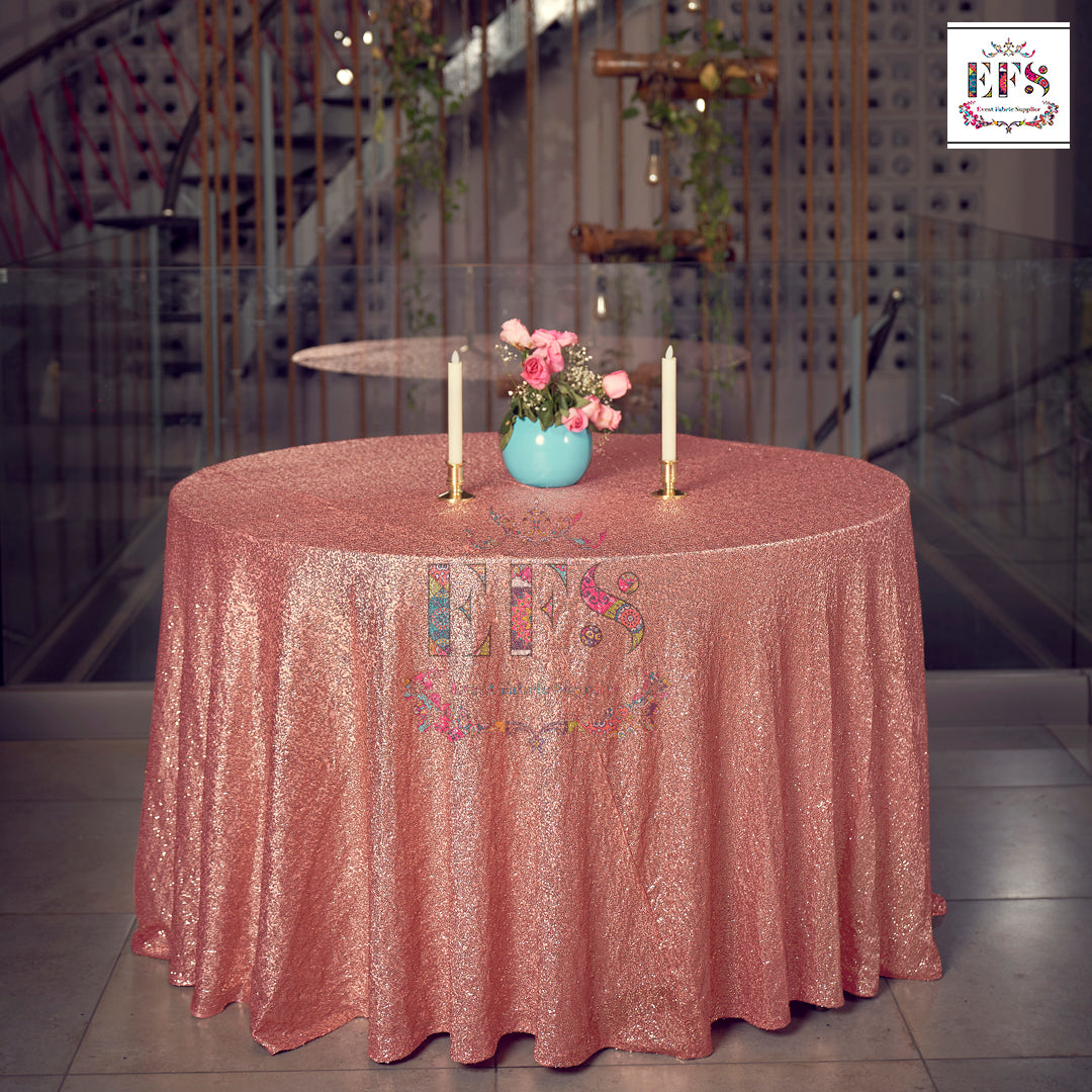 Light pink shimmer table cover