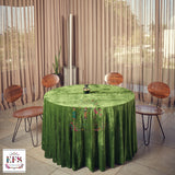 Green velvet table cover