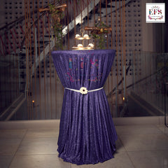 Blue velvet shimmer table cover