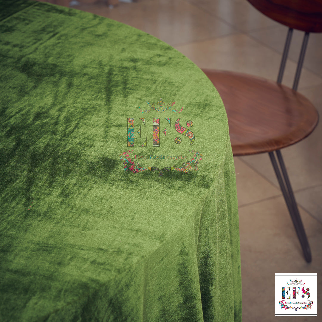 Green velvet table cover