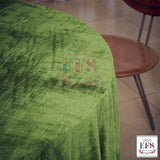 Green velvet table cover