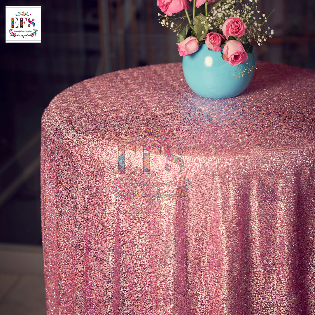 Light pink shimmer table cover