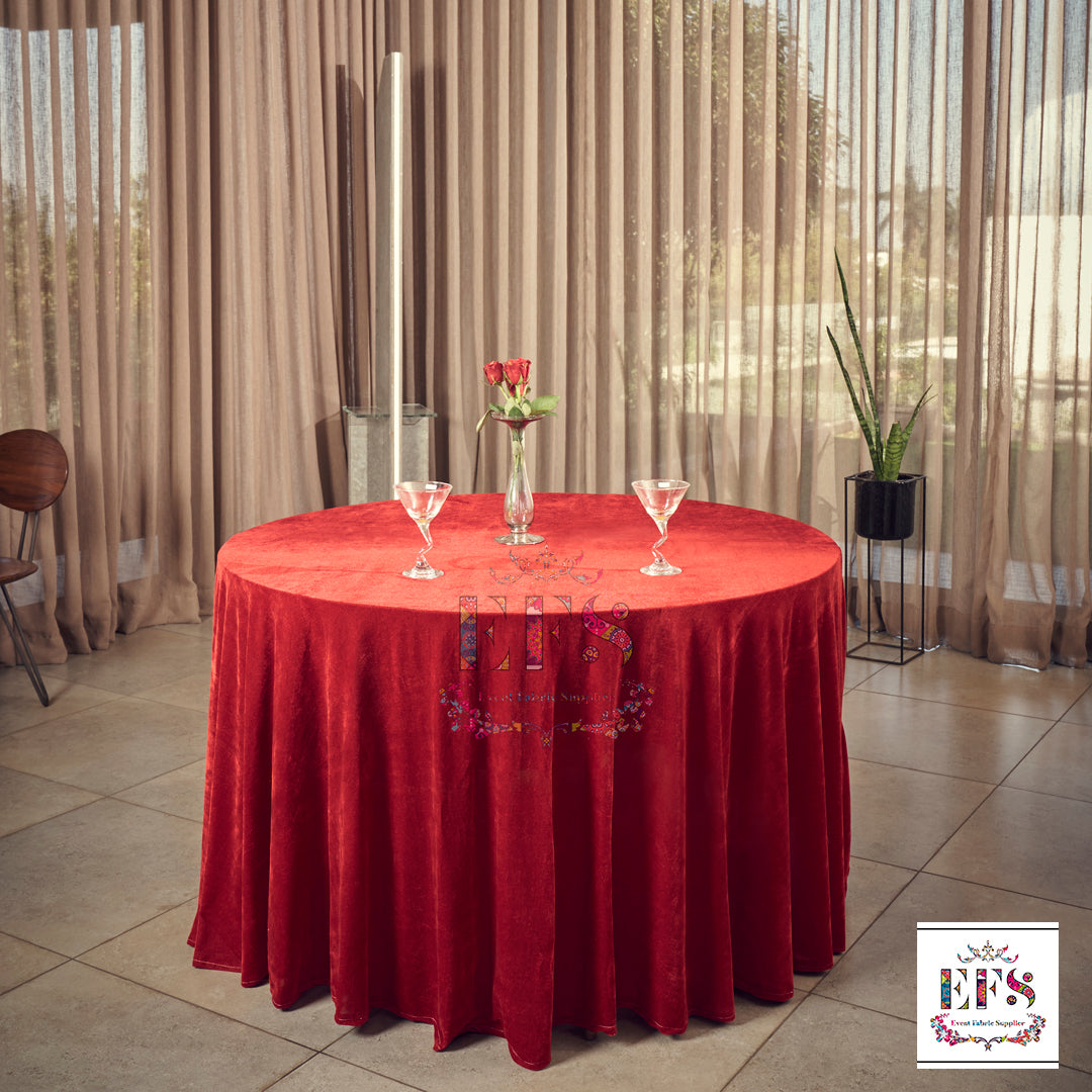 Red velvet table cover