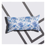 A blue-white Rectangle Cushion cover