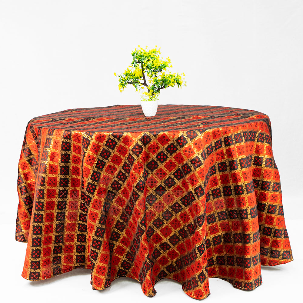 Red&Black brocade Table Cover
