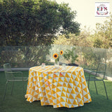 Printed yellow table cover