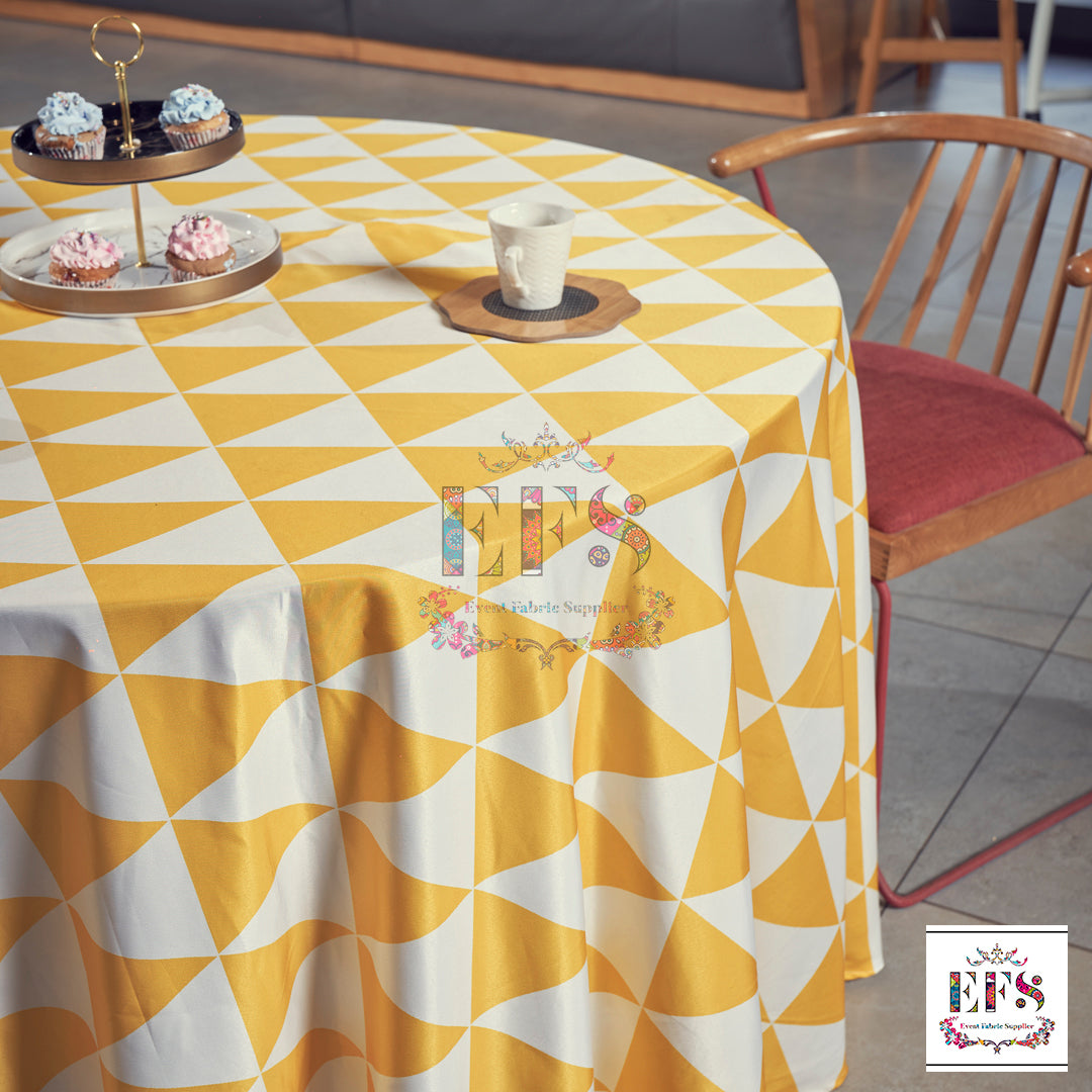 Printed yellow table cover