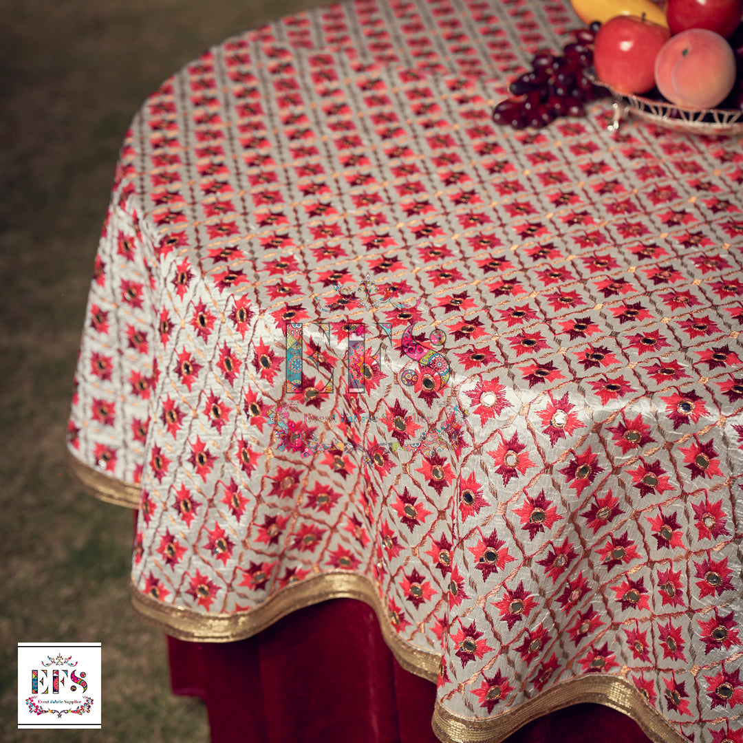 Embroidery Mirror work table cloth.