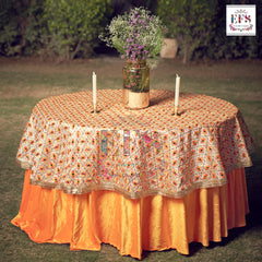 Embroidery mirror work table cover