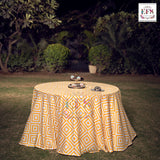 Yellow printed table cover