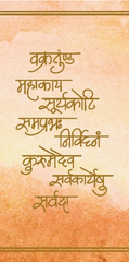 A banner like Backdrop with Ganpati Shlok printed on it.
