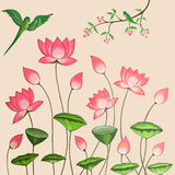 Lotus and Parrot design backdrop