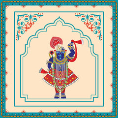 Shreenathji Backdrop with detailing of Frame.