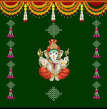 A traditional backdrop of Ganesha.