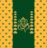 A backdrop with a enhancing Ganesha picture.