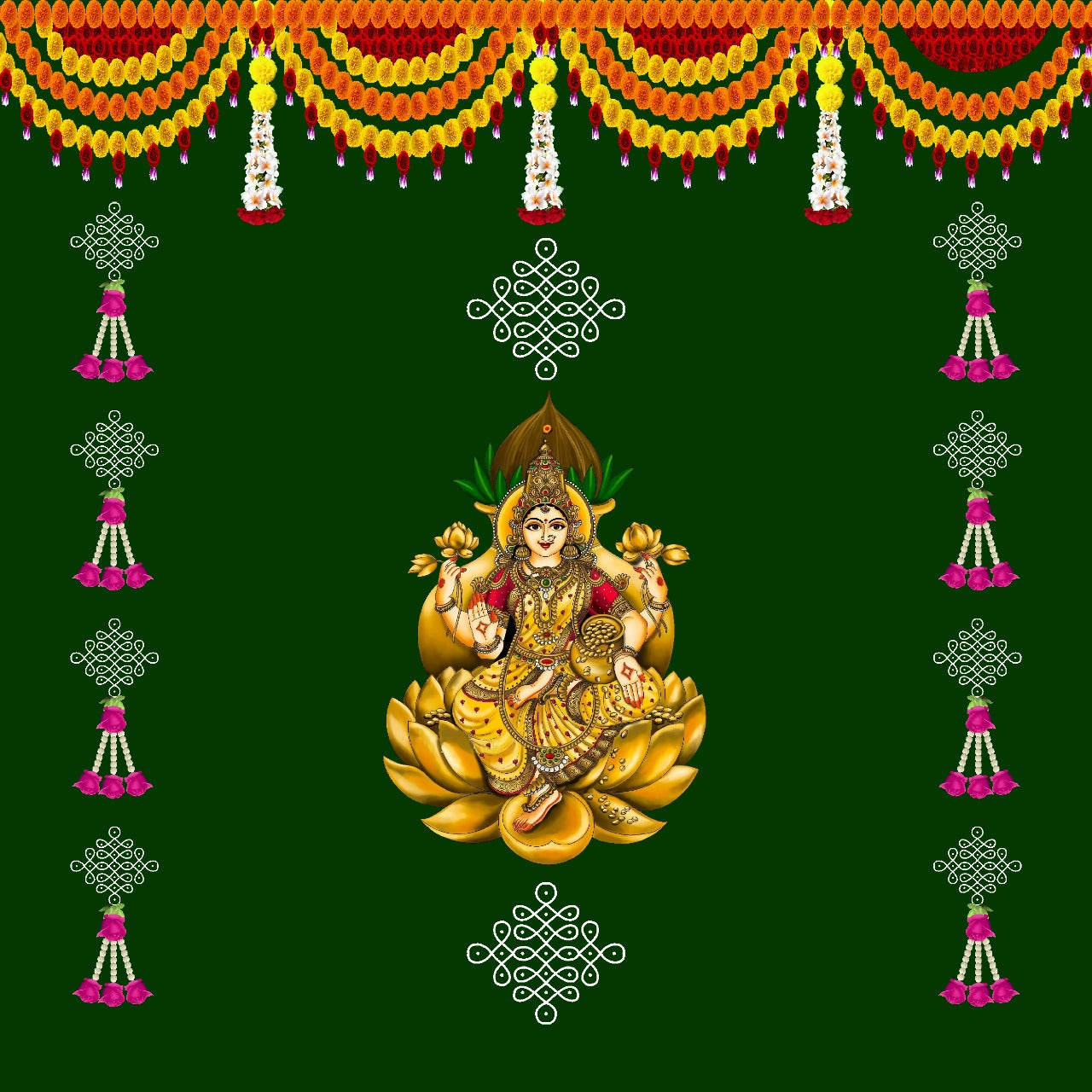 A traditional Backdrop of Laxmiji