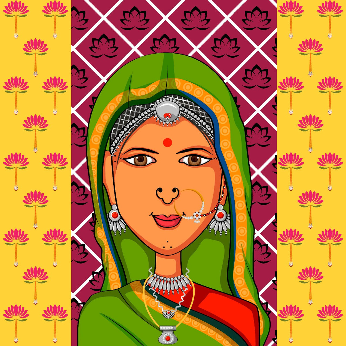 A Rajasthani Traditional Women Backdrop